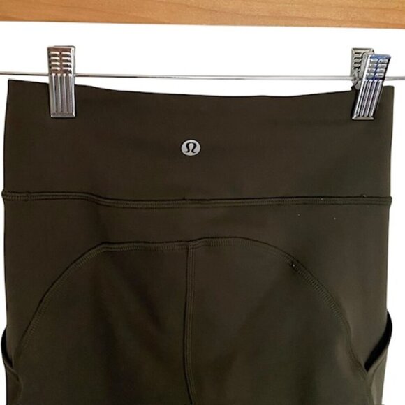 Lululemon Invigorate High-Rise Crop in Dark Olive 2 - Picture 4 of 4